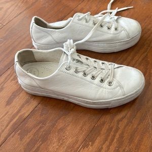 Paul green super soft white leather platform sneakers